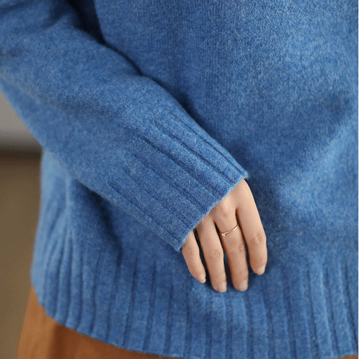 Buddha Stones Winter Crew Neck Warm Long Sleeve Women's Cotton Knitted Sweater - image 4