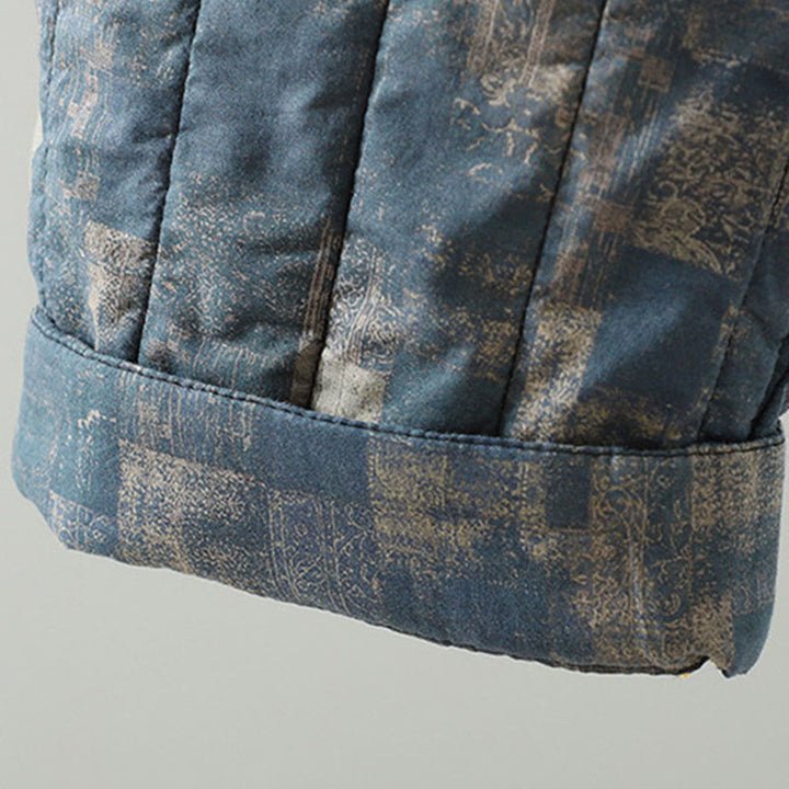 Buddha Stones Winter Square Diamond-shaped Patchwork Elastic Waist Women's Cotton Harem Pants With Pockets - image 16