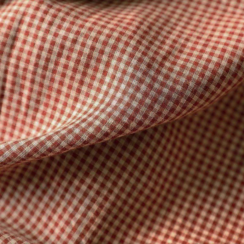 Buddha Stones Fall Tiny Plaid Button Down Ruffle Collar Long Sleeve Women's Cotton Shirt - image 11