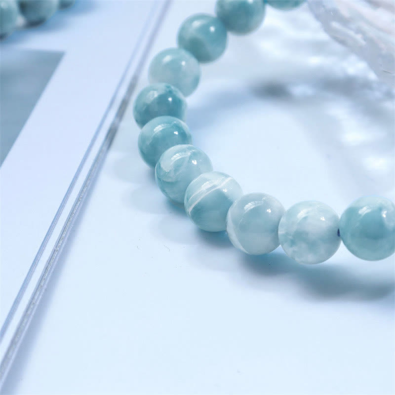 Buddha Stones Natural Larimar Wisdom Confidence Bracelet - image 14