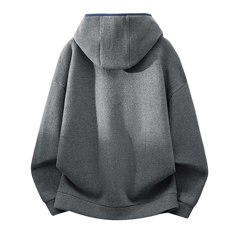 Buddha Stones Fall Winter Zipper Design Fleece Lined Long Sleeve Cotton Men's Hoodie - image 1