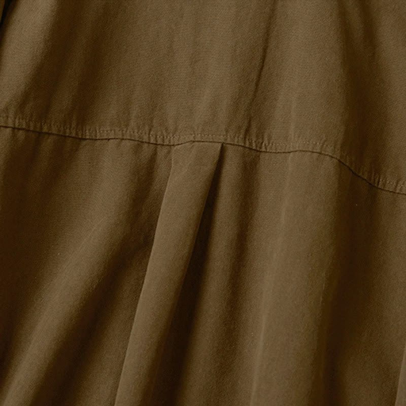 Buddha Stones Casual Buttons Design Women's Stand Collar Long Sleeve Cotton Shirt - image 17