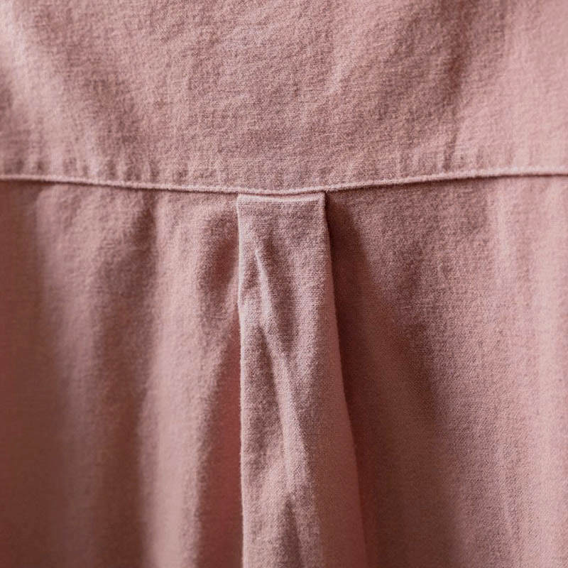 Buddha Stones Fall Solid Color Button Down Stand Collar Long Sleeve Women's Cotton Shirt - image 9