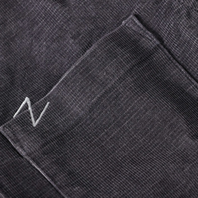 Buddha Stones Casual Corduroy Solid Color Men's Long Sleeve Cotton Thickened Jacket With Pockets - image 2