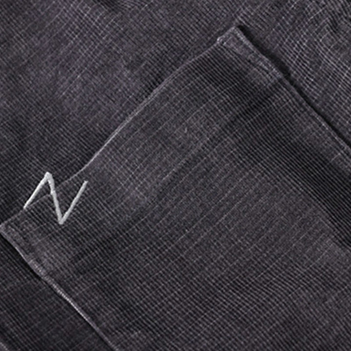 Buddha Stones Casual Corduroy Solid Color Men's Long Sleeve Cotton Thickened Jacket With Pockets - image 2