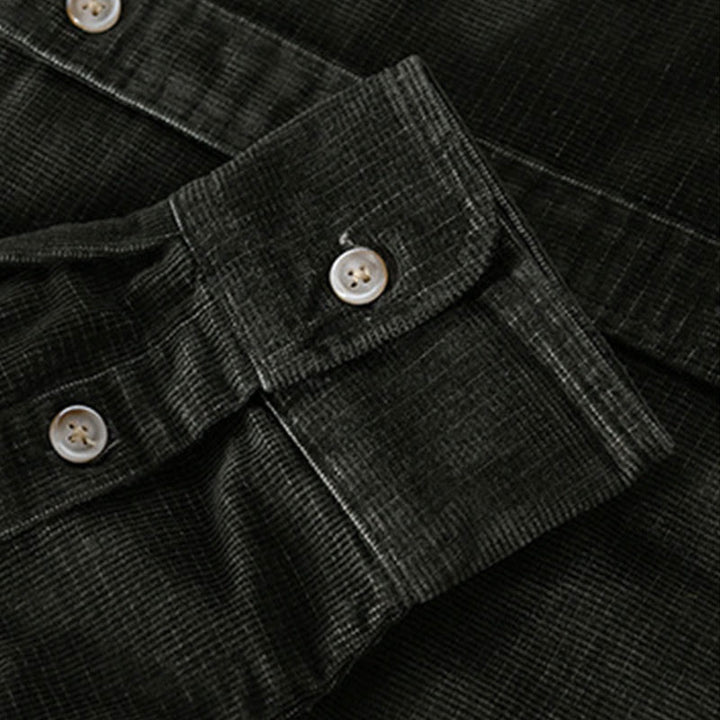 Buddha Stones Casual Corduroy Solid Color Men's Long Sleeve Cotton Thickened Jacket With Pockets - image 6