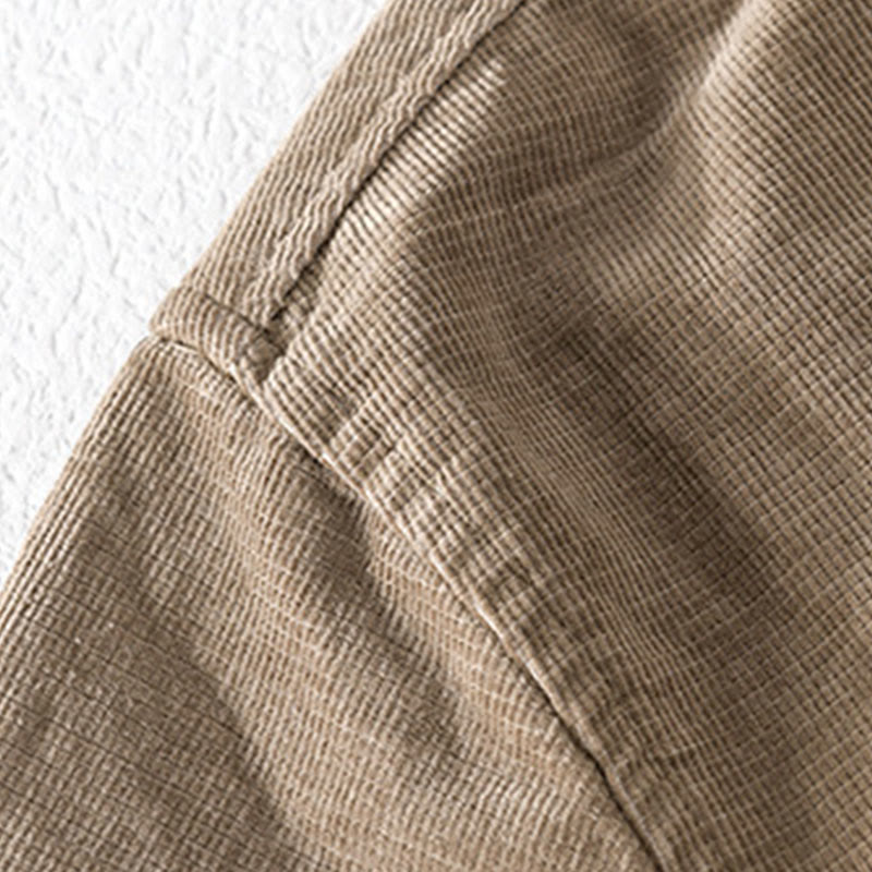 Buddha Stones Casual Corduroy Solid Color Men's Long Sleeve Cotton Thickened Jacket With Pockets - image 10