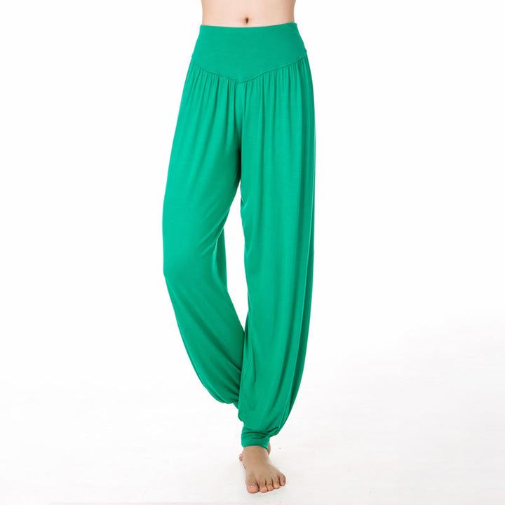 Buddha Stones Plain Color Loose Modal Yoga Dance Harem Pants - MediumSpringGreen - US12，UK/AU16，EU44 (3XL) - image 25