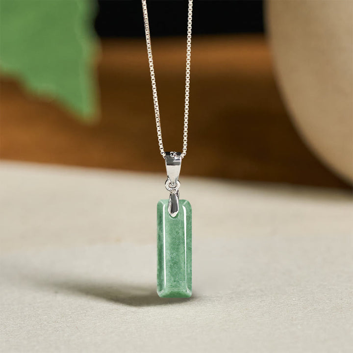 Buddha Stones "May You Find Your Own Meaning" Natural A-Z Letter Jade Titanium Steel Chain Necklace Includes Gift Message Card - image 154