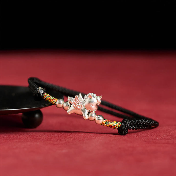 Buddha Stones 925 Sterling Silver Year Of The Horse Prosperity String Bracelet - image 12