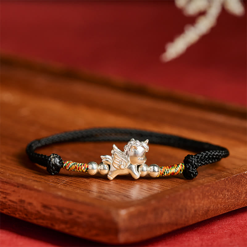 Buddha Stones 925 Sterling Silver Year Of The Horse Prosperity String Bracelet - image 14