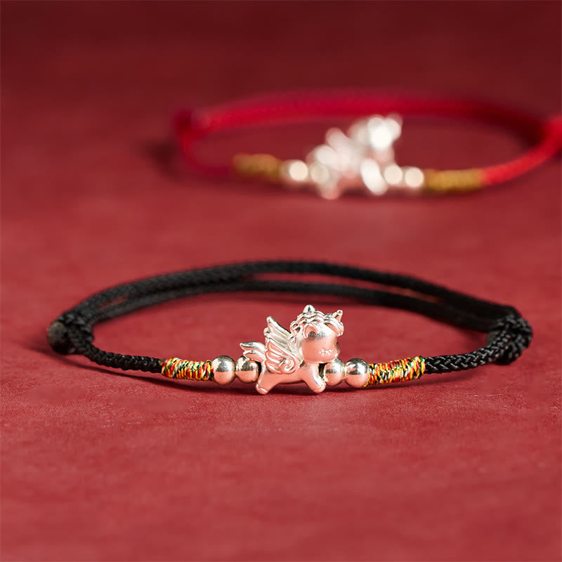 Buddha Stones 925 Sterling Silver Year Of The Horse Prosperity String Bracelet - image 17