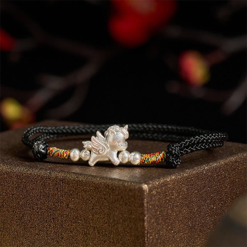 Buddha Stones 925 Sterling Silver Year Of The Horse Prosperity String Bracelet - image 15