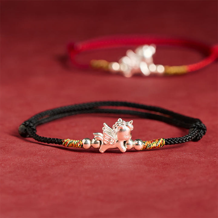 Buddha Stones "All the Best for Fortune and Protection" 925 Sterling Silver Year Of The Horse String Bracelet Includes Gift Message Card - image 23