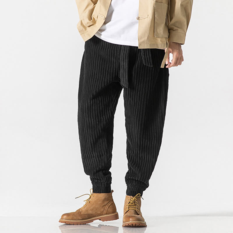 Buddha Stones Winter Solid Color Men's Ankle-Length Corduroy Pants With Pockets - image 23