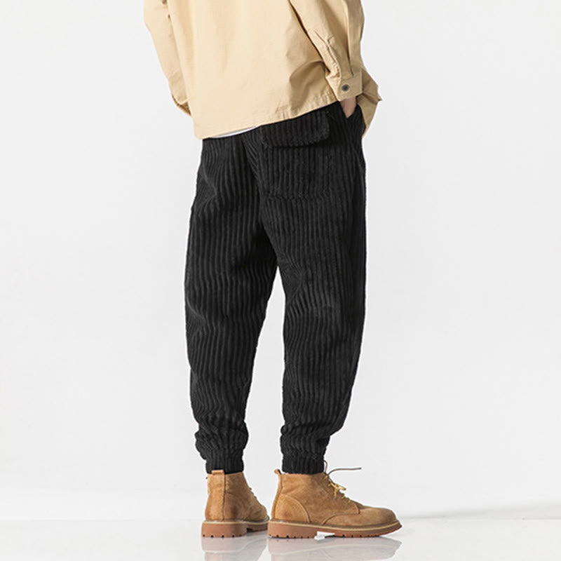Buddha Stones Winter Solid Color Men's Ankle-Length Corduroy Pants With Pockets - image 21