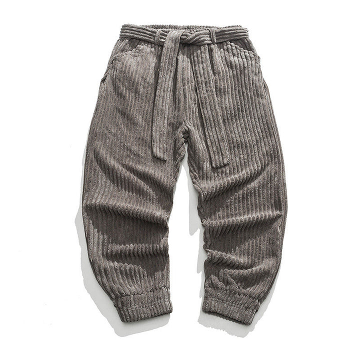 Buddha Stones Winter Solid Color Men's Ankle-Length Corduroy Pants With Pockets - DarkGray - US/UK/AU46，EU56 (5XL) - image 1