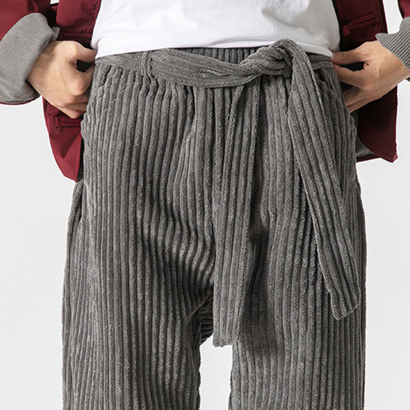 Buddha Stones Winter Solid Color Men's Ankle-Length Corduroy Pants With Pockets - image 12