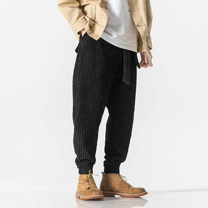Buddha Stones Winter Solid Color Men's Ankle-Length Corduroy Pants With Pockets - image 22