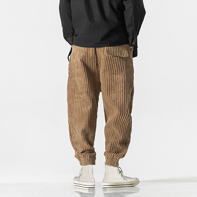 Buddha Stones Winter Solid Color Men's Ankle-Length Corduroy Pants With Pockets - image 29