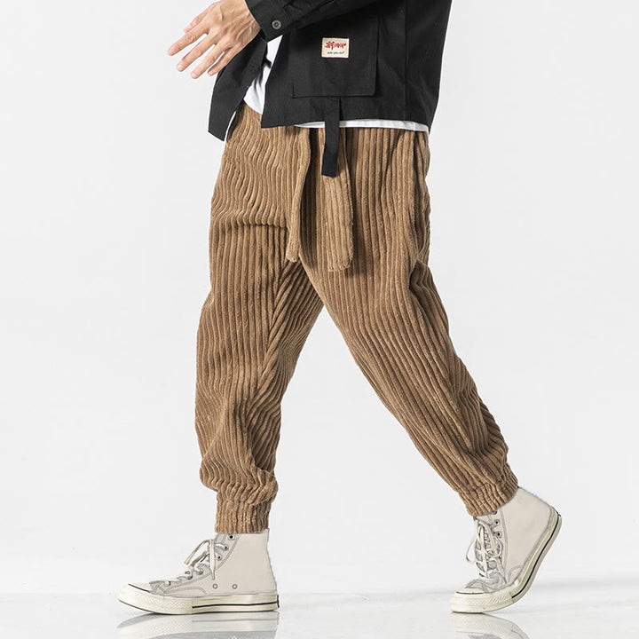 Buddha Stones Winter Solid Color Men's Ankle-Length Corduroy Pants With Pockets - image 30