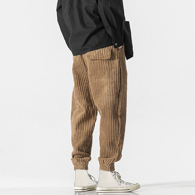 Buddha Stones Winter Solid Color Men's Ankle-Length Corduroy Pants With Pockets - image 27