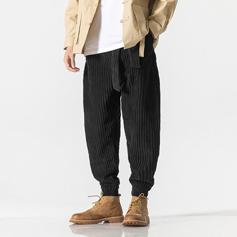Buddha Stones Winter Solid Color Men's Ankle-Length Corduroy Pants With Pockets - image 20