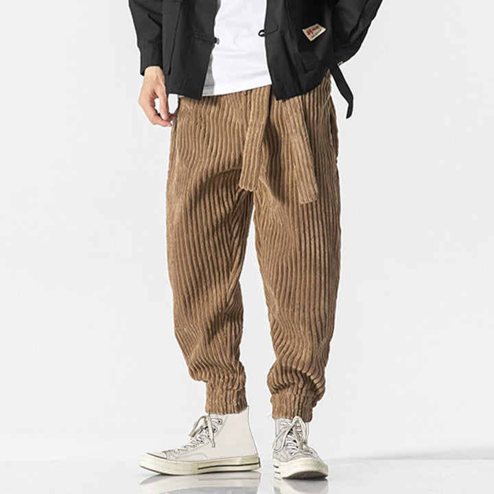 Buddha Stones Winter Solid Color Men's Ankle-Length Corduroy Pants With Pockets - image 26