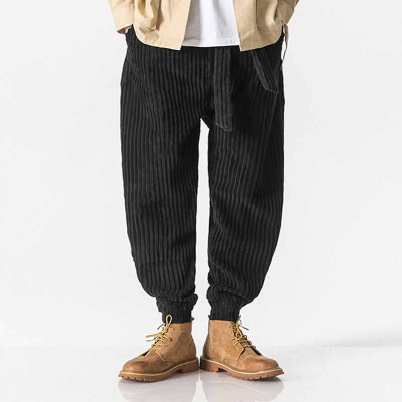 Buddha Stones Winter Solid Color Men's Ankle-Length Corduroy Pants With Pockets - image 16