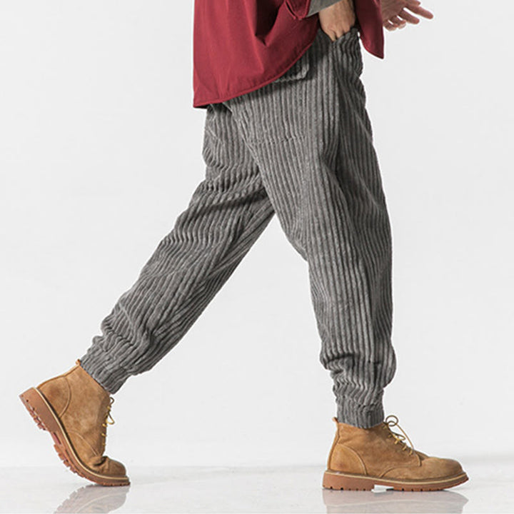 Buddha Stones Winter Solid Color Men's Ankle-Length Corduroy Pants With Pockets - image 10