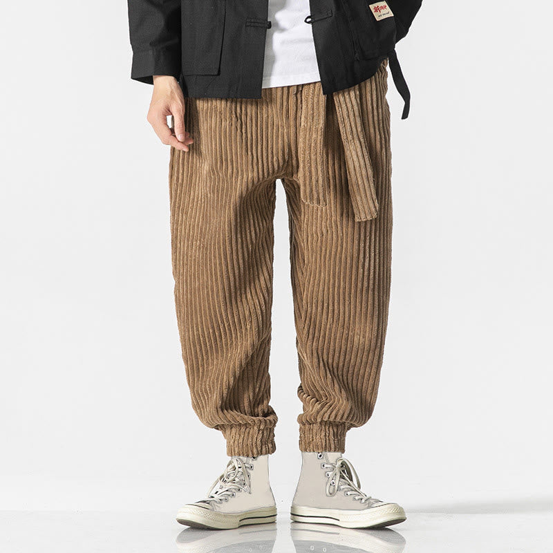 Buddha Stones Winter Solid Color Men's Ankle-Length Corduroy Pants With Pockets - image 25