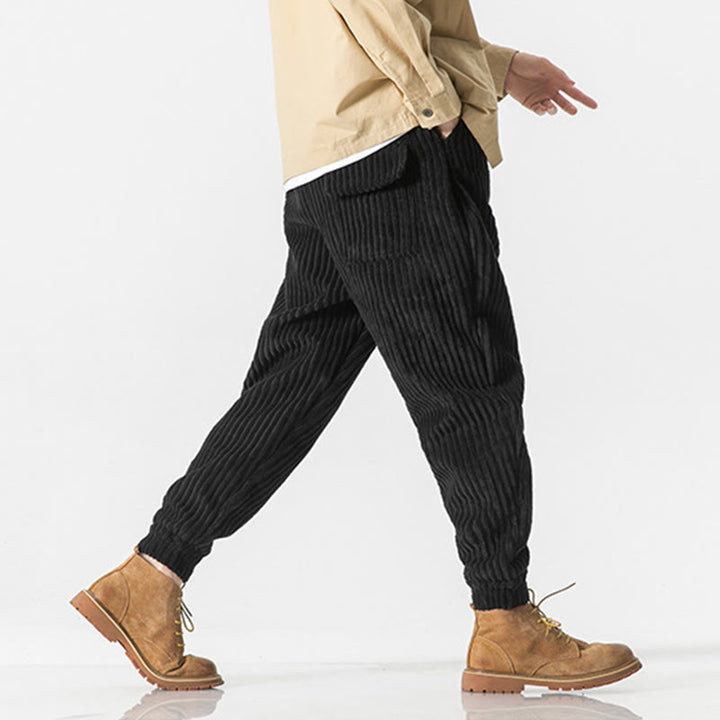 Buddha Stones Winter Solid Color Men's Ankle-Length Corduroy Pants With Pockets - image 19