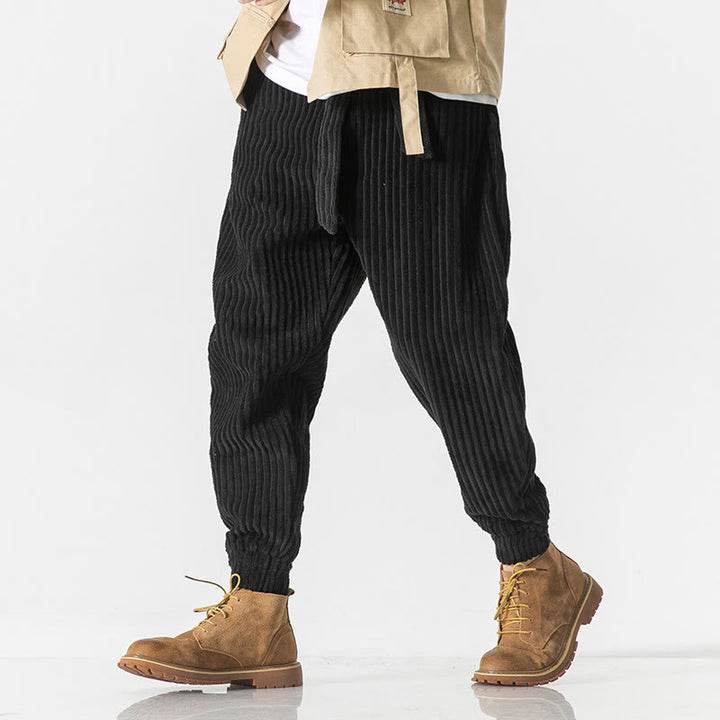 Buddha Stones Winter Solid Color Men's Ankle-Length Corduroy Pants With Pockets - image 17