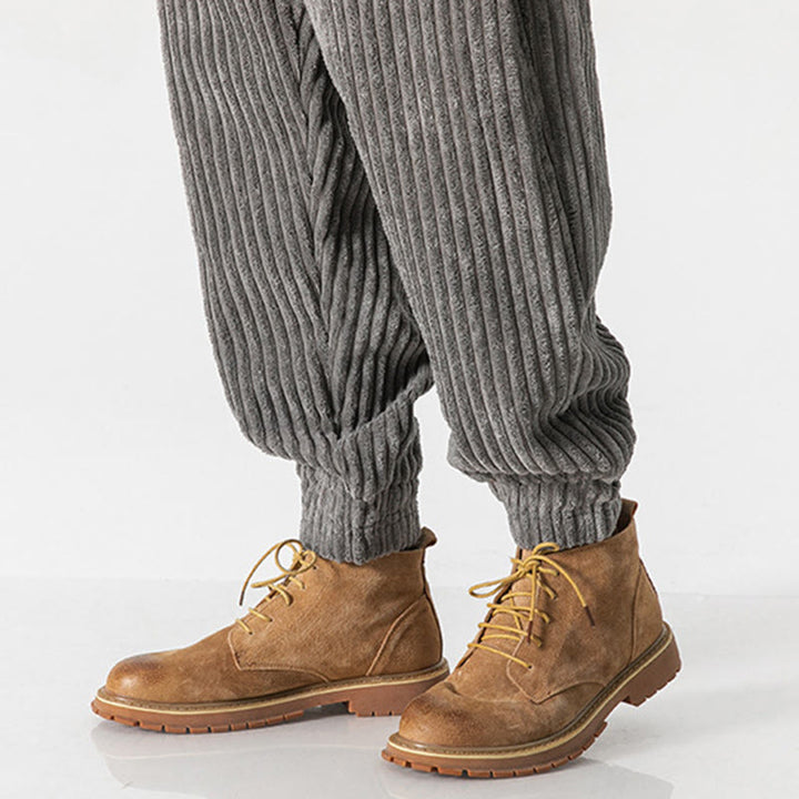 Buddha Stones Winter Solid Color Men's Ankle-Length Corduroy Pants With Pockets - image 14