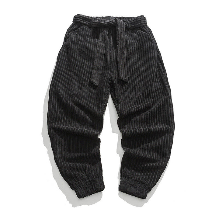 Buddha Stones Winter Solid Color Men's Ankle-Length Corduroy Pants With Pockets - Black - US/UK/AU46，EU56 (5XL) - image 15