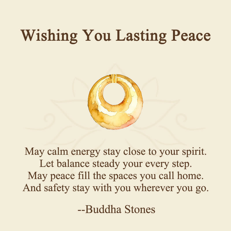 Buddha Stones "Wishing You Lasting Peace" 24k Gold Plated Copper Peace Buckle Necklace Includes Gift Message Card - image 2