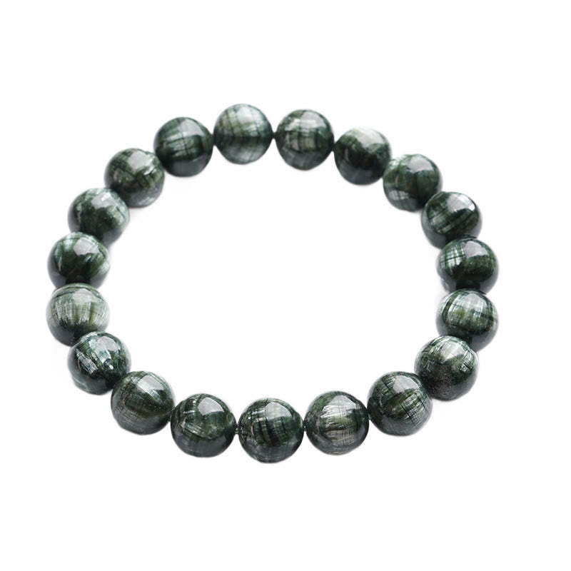 Buddha Stones Natural Seraphinite Round Emotional Balance Beaded Bracelet - image 6