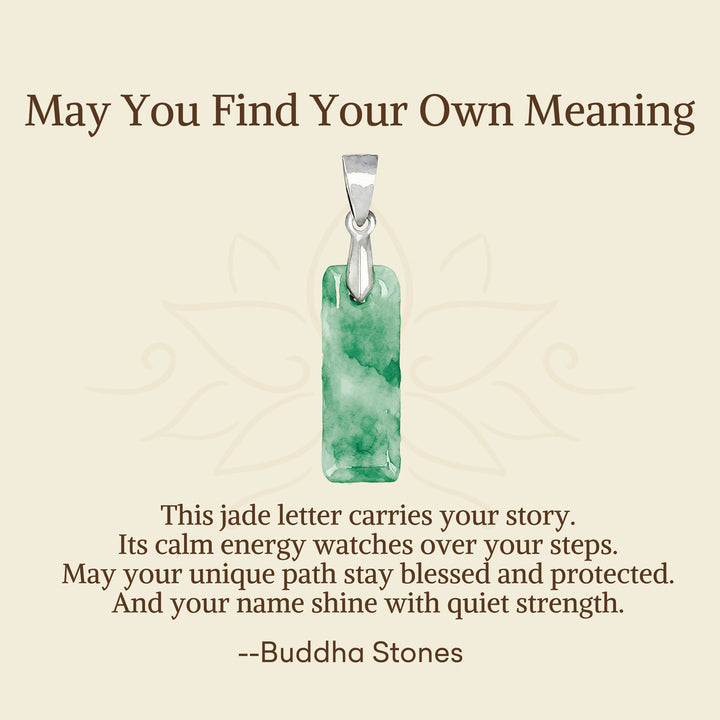 Buddha Stones "May You Find Your Own Meaning" Natural A-Z Letter Jade 925 Sterling Silver Chain Necklace Includes Gift Message Card - image 54