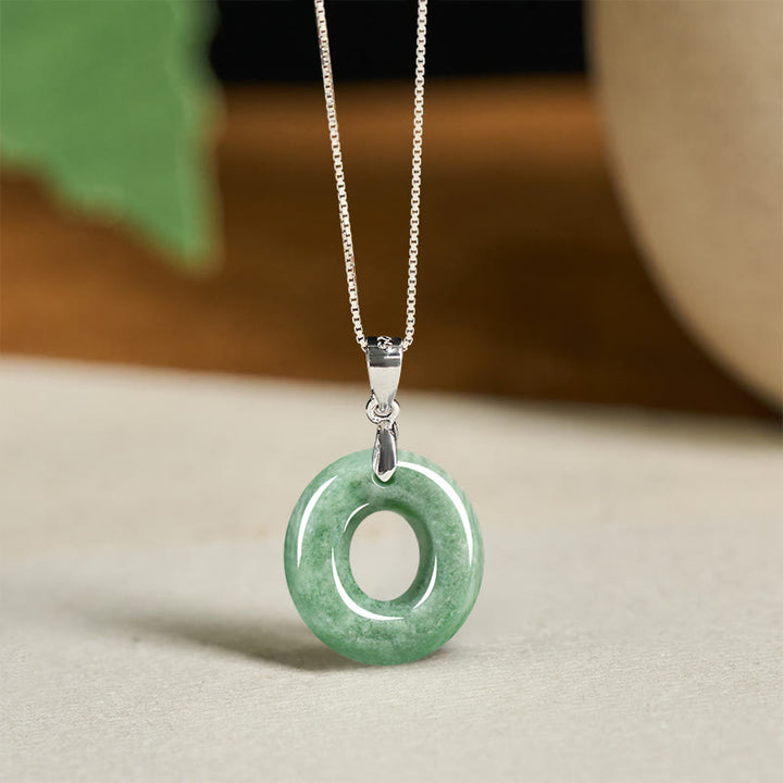 Buddha Stones Natural A-Z Letter Jade 925 Sterling Silver Silm Chain Prosperity Necklace Pendant - O - image 38