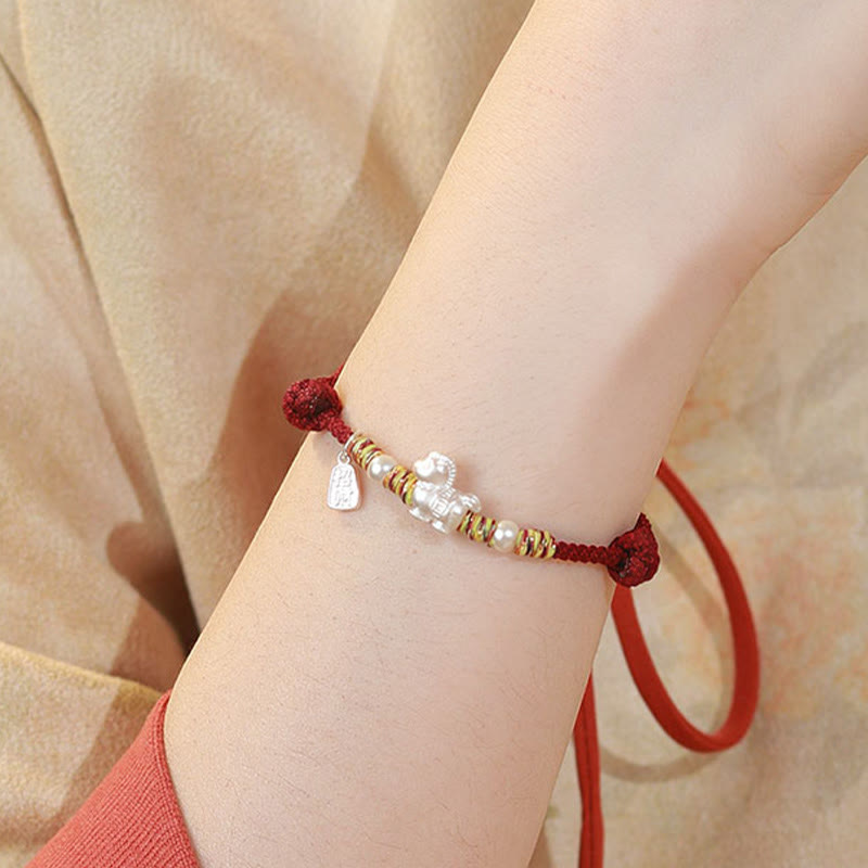 Buddha Stones 999 Sterling Silver Year Of The Horse Freedom Manually Made String Bracelet - image 8