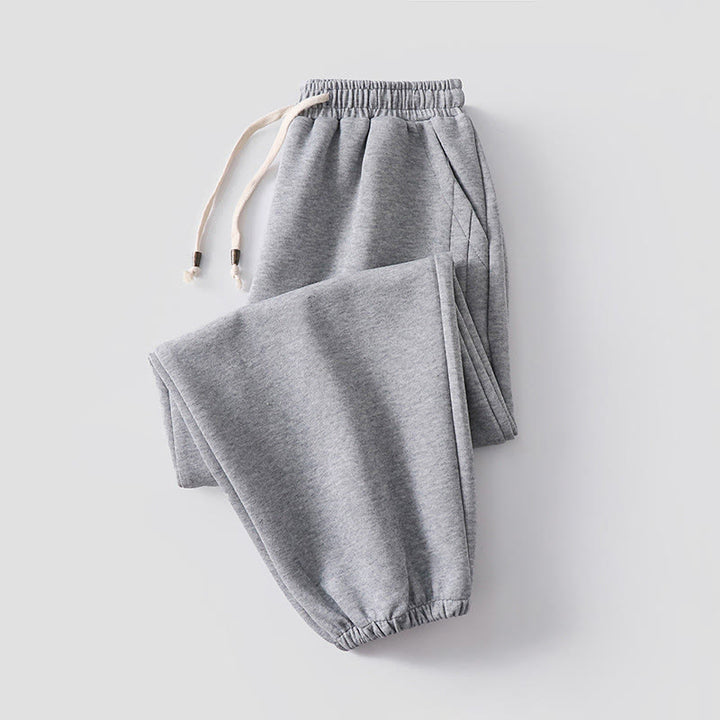 Buddha Stones Fall Winter Solid Drawstring Regular Fleece-Lined Elastic Waist Men's Cotton Harem Pants With Pockets - LightGrey(Fleece Lined Version) - US/UK/AU54，EU64 (9XL) - image 17