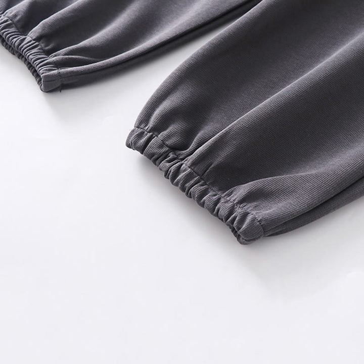 Buddha Stones Fall Winter Solid Drawstring Regular Fleece-Lined Elastic Waist Men's Cotton Harem Pants With Pockets - image 6