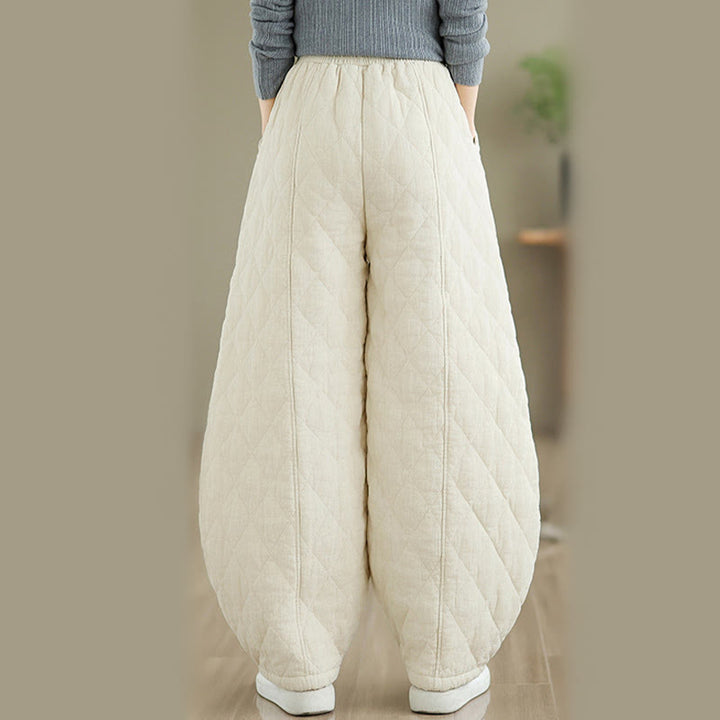 Buddha Stones Winter Diamond Pattern Cotton Women's Pants With Pockets - image 12