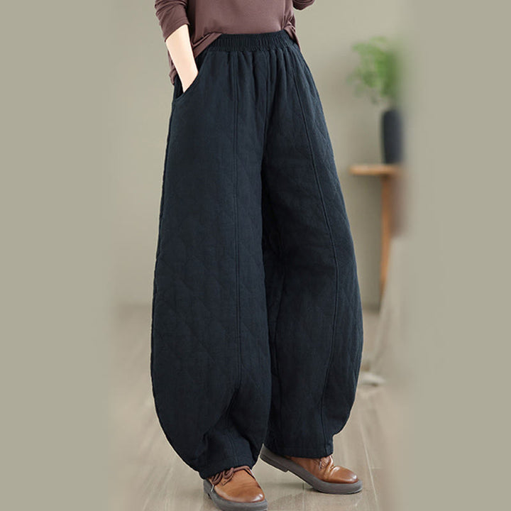 Buddha Stones Winter Diamond Pattern Cotton Women's Pants With Pockets - image 16