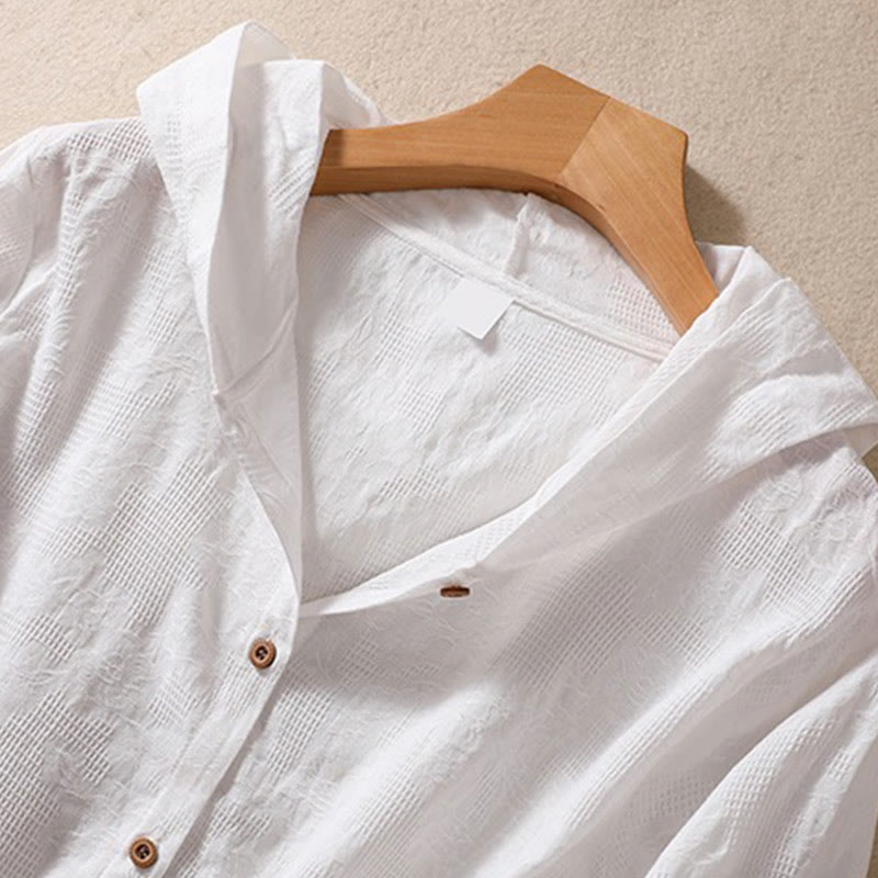 Buddha Stones Fall Jacquard Buttons Down Design Cotton Long Sleeve Women's Hoodie - image 20