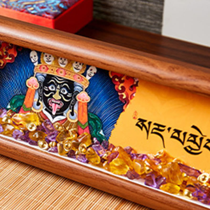 Buddha Stones Om Mani Padme Hum Buddha Golden Ingot Thangka Photo Frame Ornament Home Decor - image 1