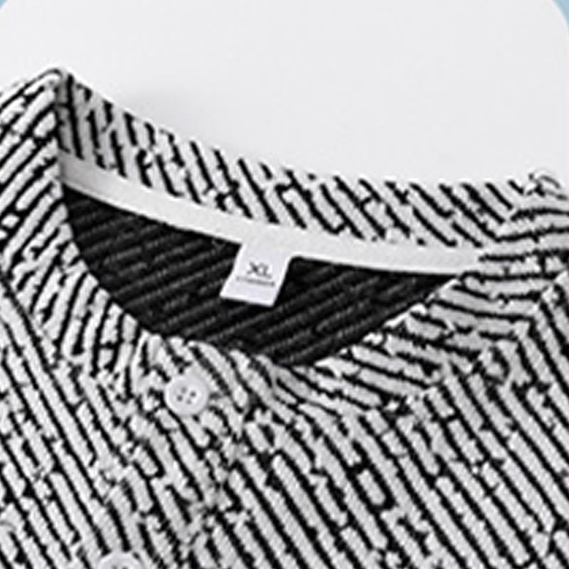 Buddha Stones Fall Crew Neck Stripes Button Men's Sweatshirt Pullover - image 12