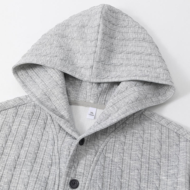 Buddha Stones Fall Winter Buttons Twisted Design Long Sleeve Men's Hoodie - image 2