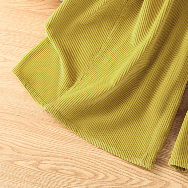 Buddha Stones Plain Elastic Waist Women's Cropped 7-8 Length Wide Leg Corduroy Pants - image 9