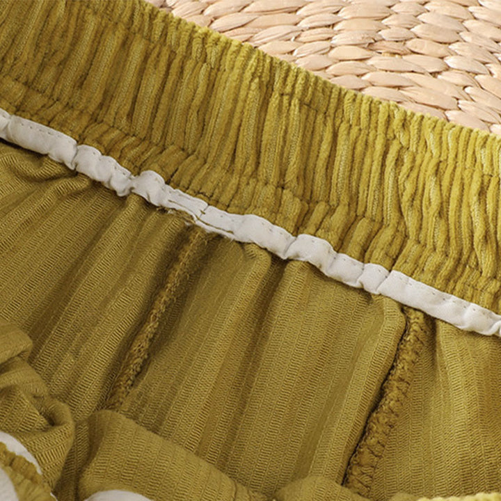 Buddha Stones Plain Elastic Waist Women's Cropped 7-8 Length Wide Leg Corduroy Pants - image 8